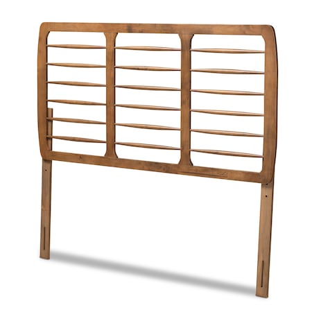 Baxton Studio Carolyn Mid-Century Modern Ash Walnut Finished Wood Full Size Headboard 180-11147-Zoro